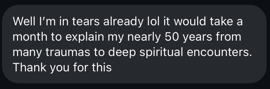 Authentic message from a woman experiencing HEALED & HELD, 5 of 14